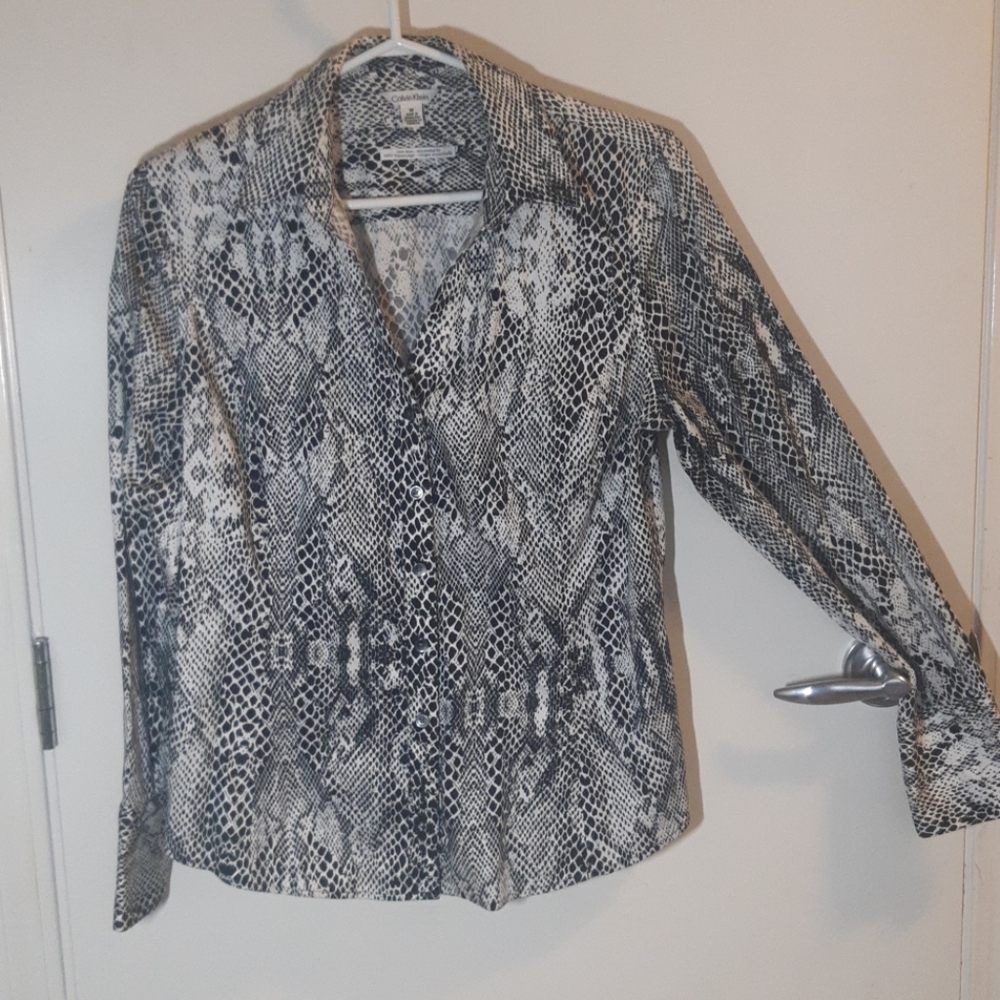 Calvin Klein snakeskin button down